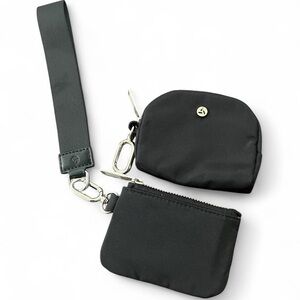Black Wristlet and Coin Pouch Set
